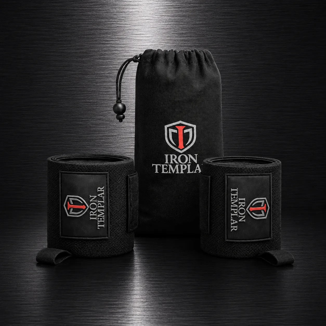 Iron Templar Solid Black Wrist Wraps - Heavy Duty Weightlifting Wrist Support for Strength Training