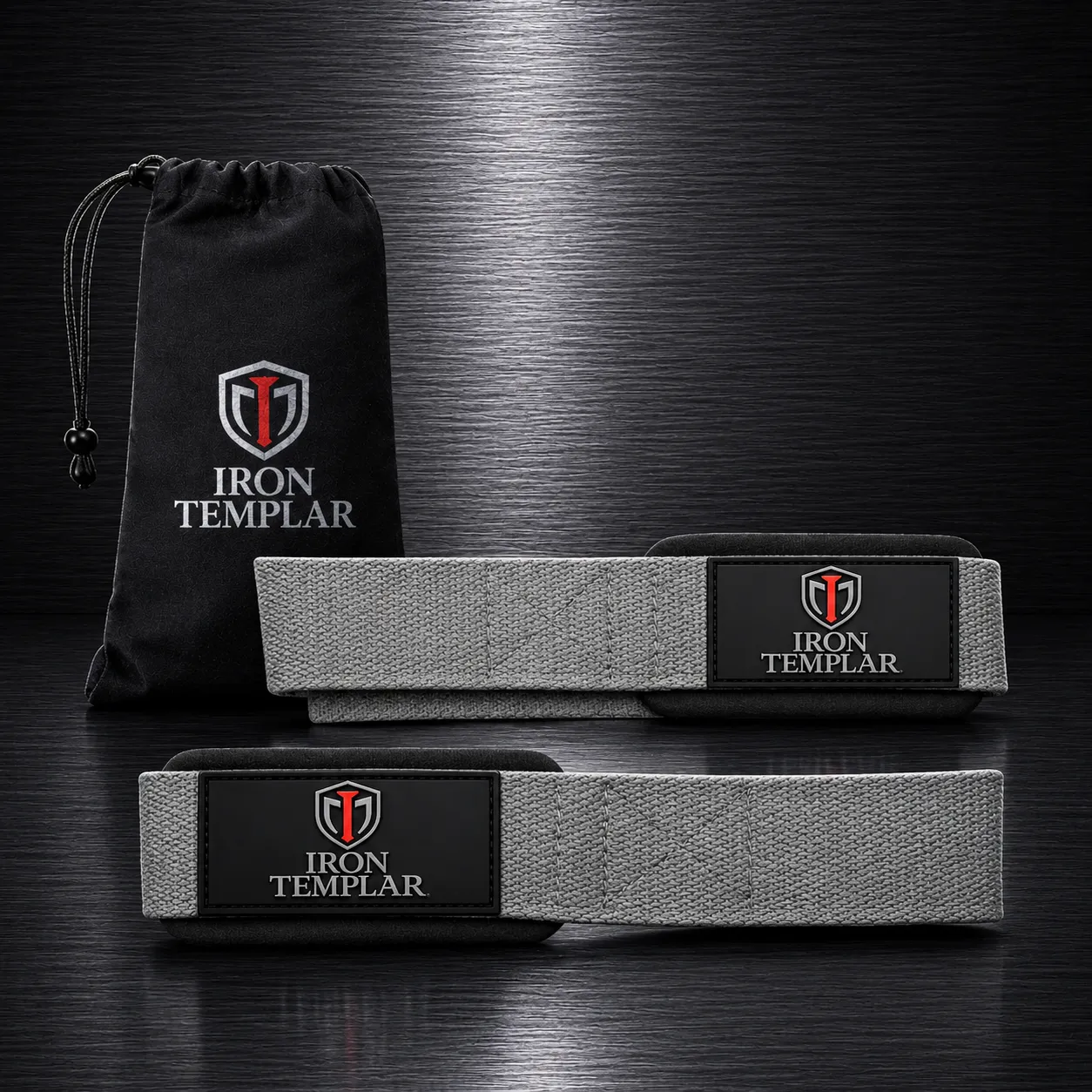 Iron Templar Grey Lifting Straps - Padded Weightlifting Wrist Straps for Gym Training