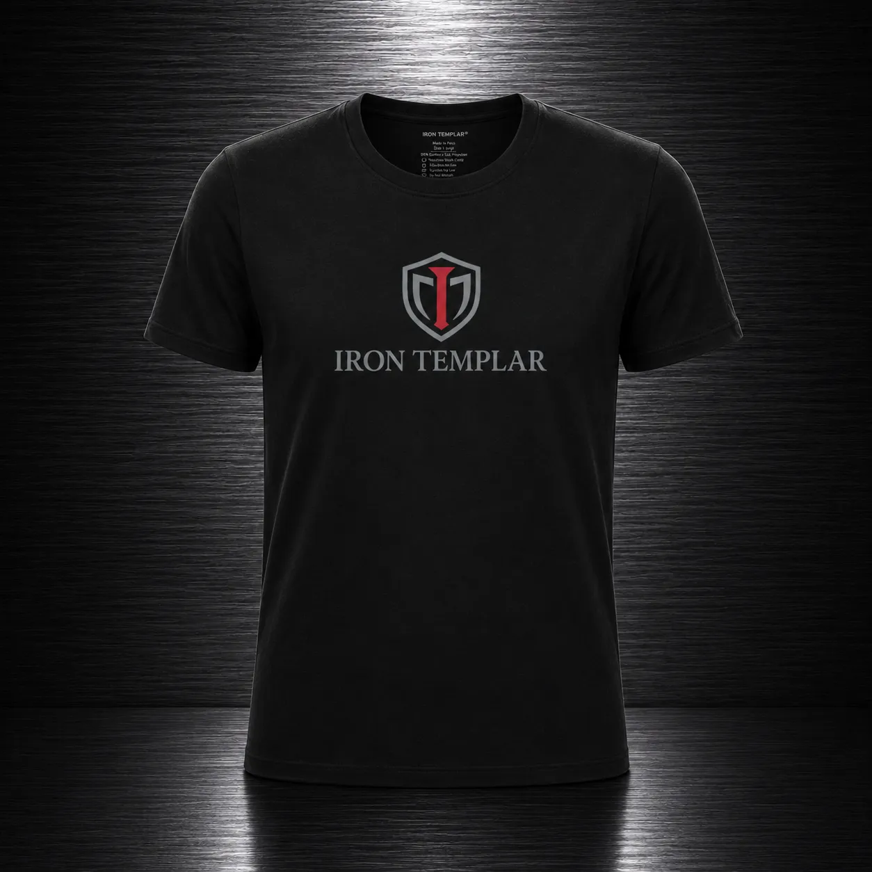 Iron Templar Men's T-Shirt - Premium Athletic Fit Short Sleeve Black Workout Tee with Logo